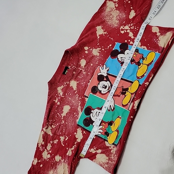 ๐ VINTAGE ULTRA RARE MICKEY MOUSE BLEACHED CUSTOM CROPPED OVERSIZE T SHIRT - Picture 4 of 6